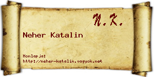 Neher Katalin névjegykártya